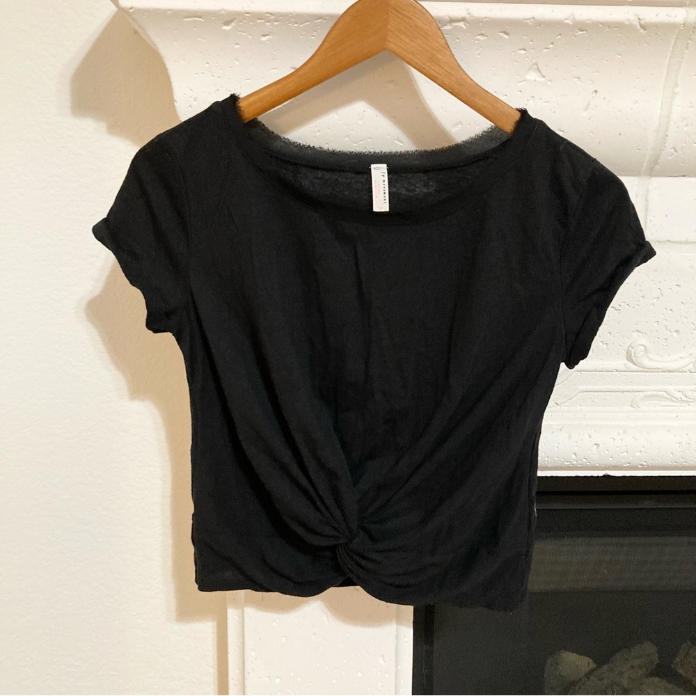 Free People Movement Black Twist-Front Women's Top NWOT Size XS